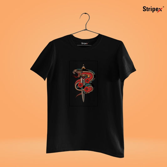 Bold Blades: Snake with Sword Men's Graphic T-shirt