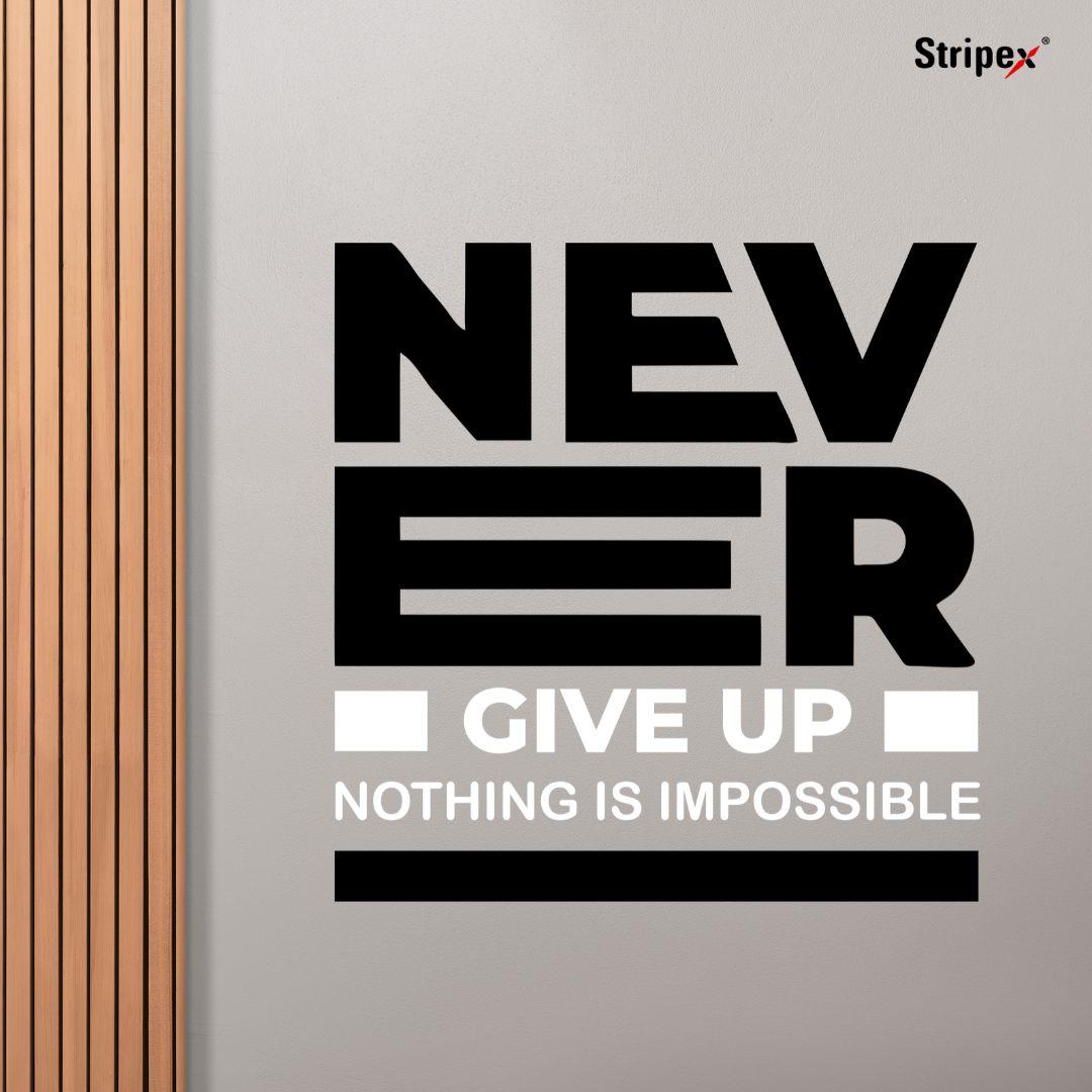 Resilience Magic: 'Never Give Up' Typhographic Men's T-shirt