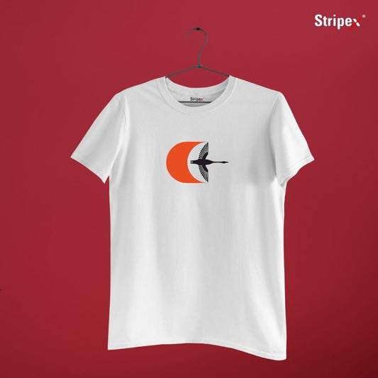 Elegant Soar: Swan Bird Vector Graphic Designed Men's T-shirt